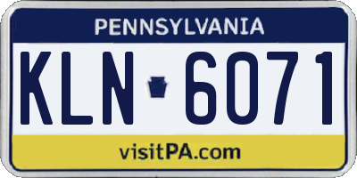 PA license plate KLN6071