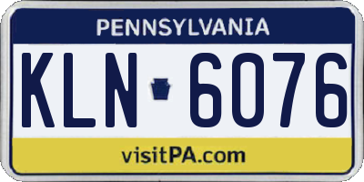 PA license plate KLN6076