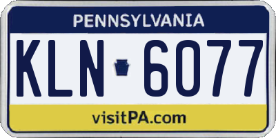 PA license plate KLN6077