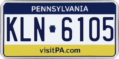 PA license plate KLN6105