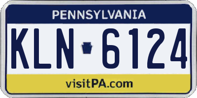 PA license plate KLN6124
