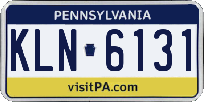 PA license plate KLN6131