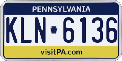 PA license plate KLN6136