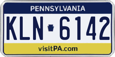 PA license plate KLN6142