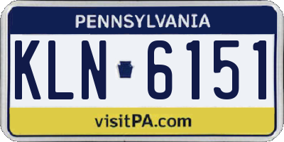 PA license plate KLN6151