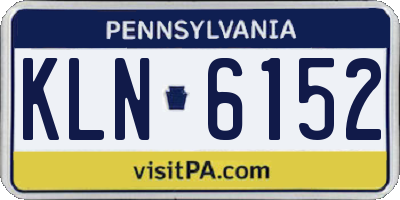 PA license plate KLN6152
