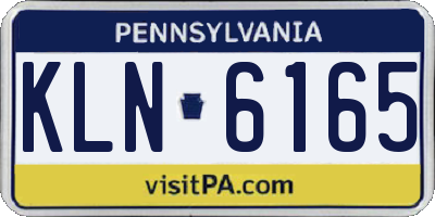 PA license plate KLN6165
