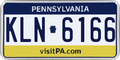 PA license plate KLN6166