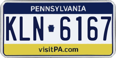 PA license plate KLN6167