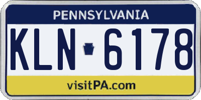 PA license plate KLN6178