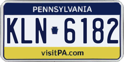 PA license plate KLN6182