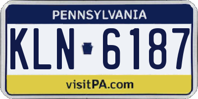 PA license plate KLN6187