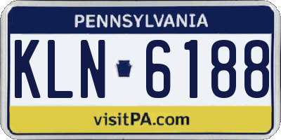 PA license plate KLN6188