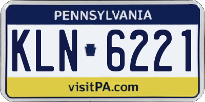 PA license plate KLN6221