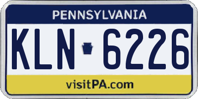 PA license plate KLN6226