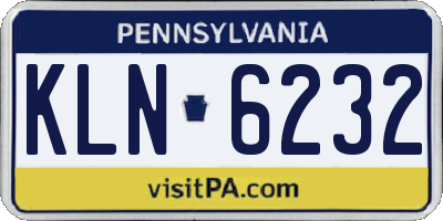 PA license plate KLN6232