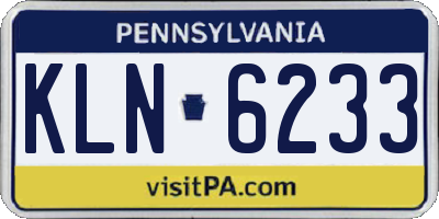 PA license plate KLN6233