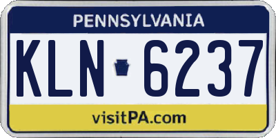 PA license plate KLN6237
