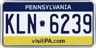 PA license plate KLN6239