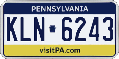 PA license plate KLN6243