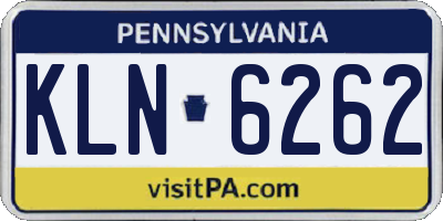 PA license plate KLN6262
