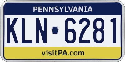 PA license plate KLN6281