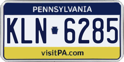 PA license plate KLN6285