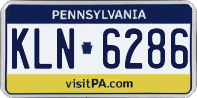 PA license plate KLN6286