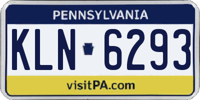 PA license plate KLN6293