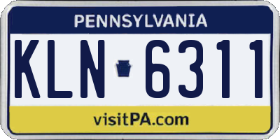 PA license plate KLN6311
