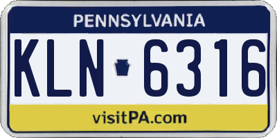 PA license plate KLN6316