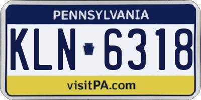 PA license plate KLN6318