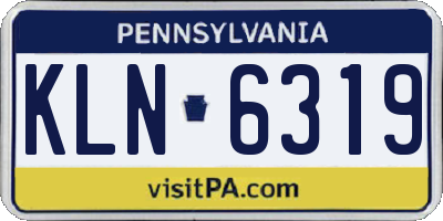 PA license plate KLN6319