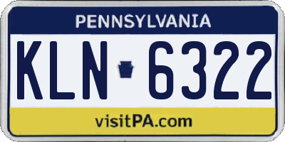 PA license plate KLN6322
