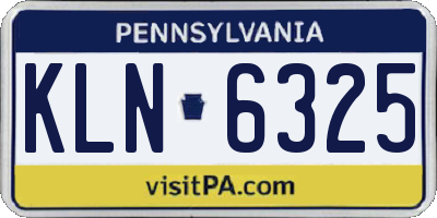 PA license plate KLN6325