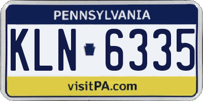 PA license plate KLN6335