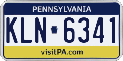 PA license plate KLN6341