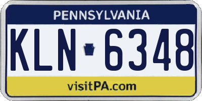 PA license plate KLN6348