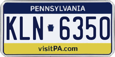 PA license plate KLN6350