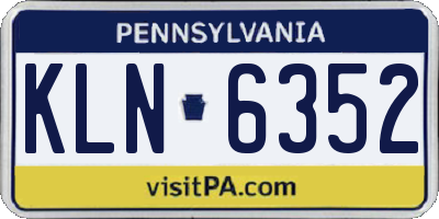PA license plate KLN6352