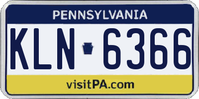 PA license plate KLN6366