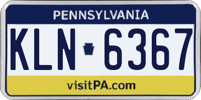 PA license plate KLN6367