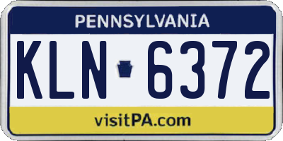 PA license plate KLN6372