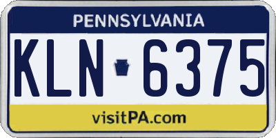 PA license plate KLN6375