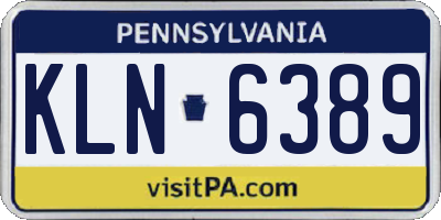 PA license plate KLN6389