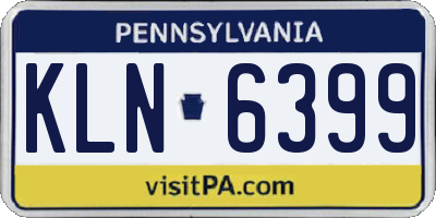 PA license plate KLN6399