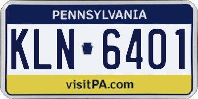 PA license plate KLN6401