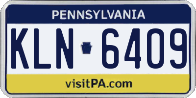 PA license plate KLN6409