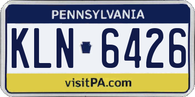 PA license plate KLN6426