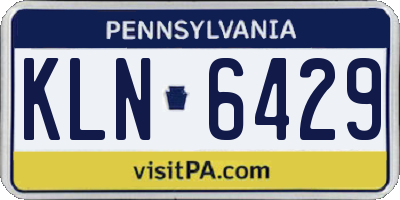 PA license plate KLN6429